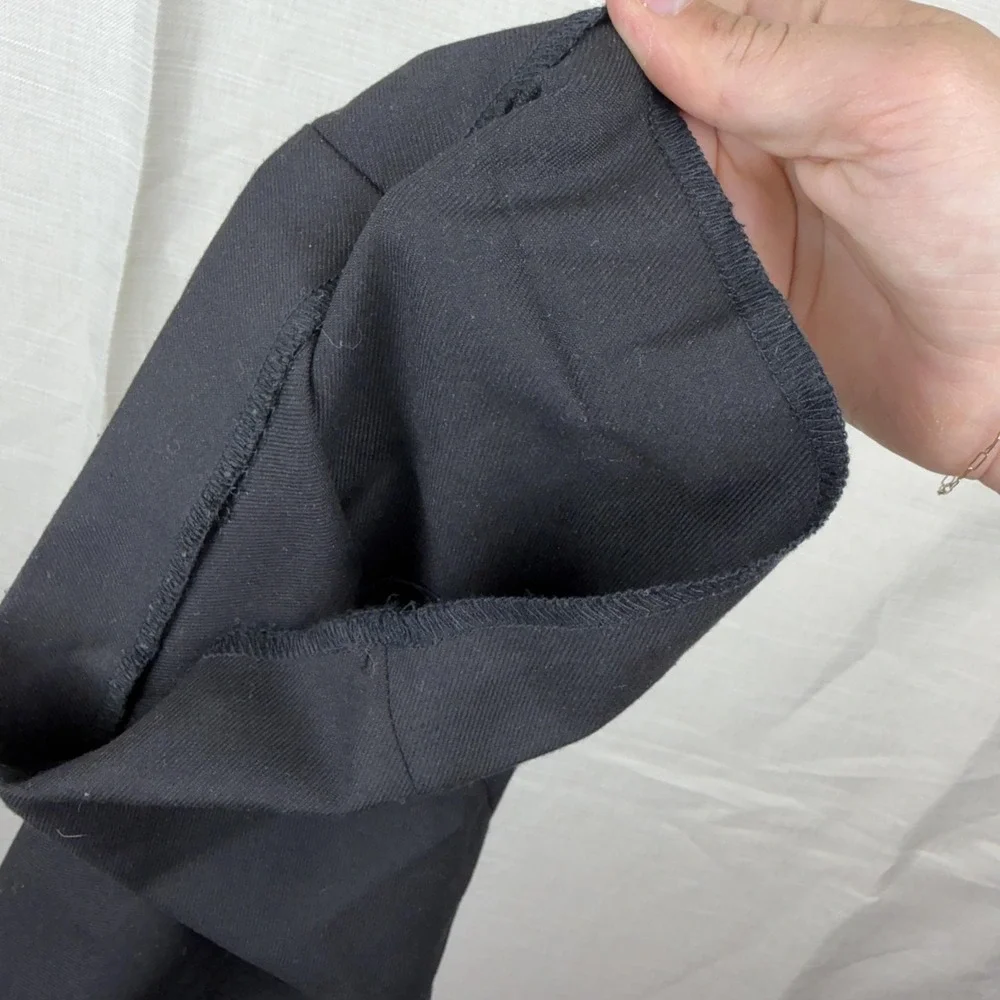 Madewell Dress Pants Womens 10 Black Slouchy Straight Twill Pull‎ On Work Office